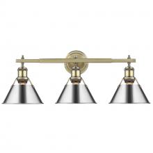  3306-BA3 AB-CH - Orwell 3-Light Vanity Light in Aged Brass with Chrome